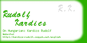 rudolf kardics business card